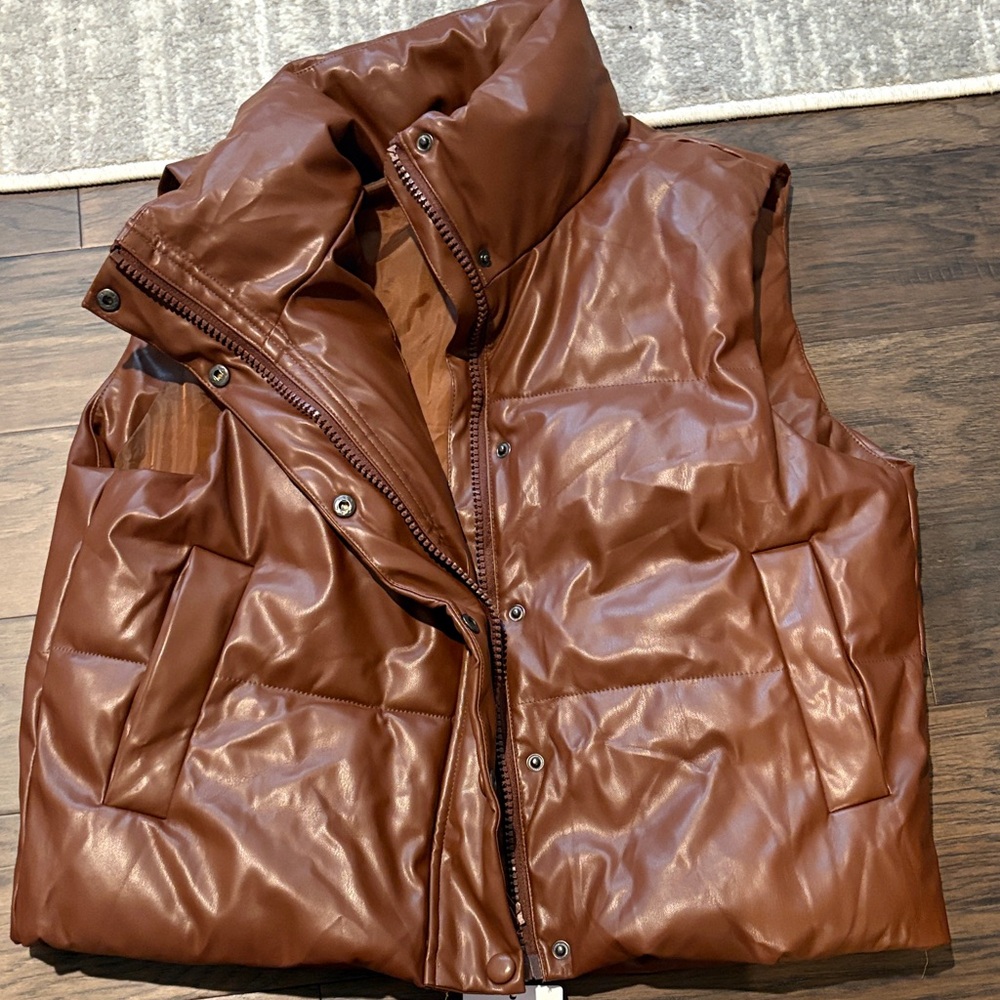 Men's Brown Puffer Vest